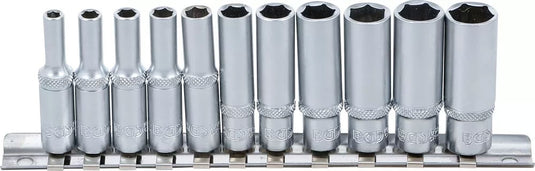 Bgs technic hexagon socket set, deep 1 4 af 4 - 13 mm 11 pcs.