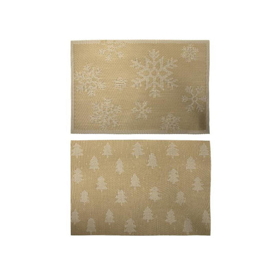 Svenska living placemat 30x45cm goud met sneeuwvlok of kerstboom