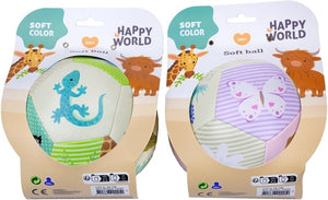 Johntoy happy world zachte bal in zachte kleuren - 2 assorti