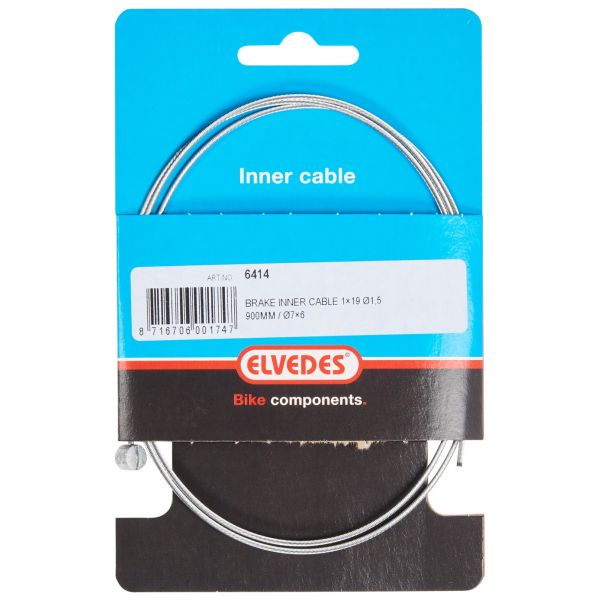 Afbeelding laden in galerijviewer, Elvedes cable systems bv rem binnenkabel elvedes 900mm 1 ×19 draads verzinkt ø1,5mm met t-nippel ø7 × 6mm
