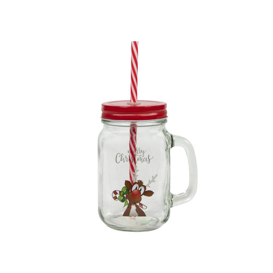 Svenska living drinkglas rendier met rietje 500ml