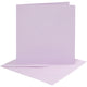 Kaarten en enveloppen, afmeting kaart 15,2x15,2 cm, afmeting envelop 16x16 cm, 210 gr, lichtpaars, 4 set 1 doos
