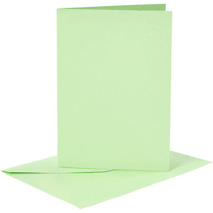 Creativ company cc kaarten enveloppen 10,5x15 cm lichtgroen 6 stuks