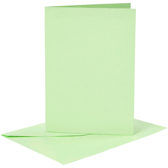 Creativ company cc kaarten enveloppen 10,5x15 cm lichtgroen 6 stuks