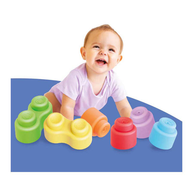 Afbeelding laden in galerijviewer, Quercetti bouwblokken momy soft - 28 stuks - kleurrijk baby speelgoed.
