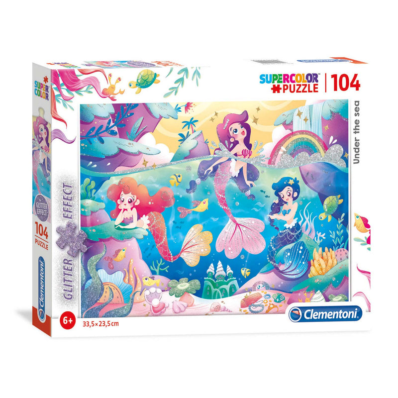 Afbeelding laden in galerijviewer, Clementoni Glitter Puzzel Onderwaterwereld, 104st.
