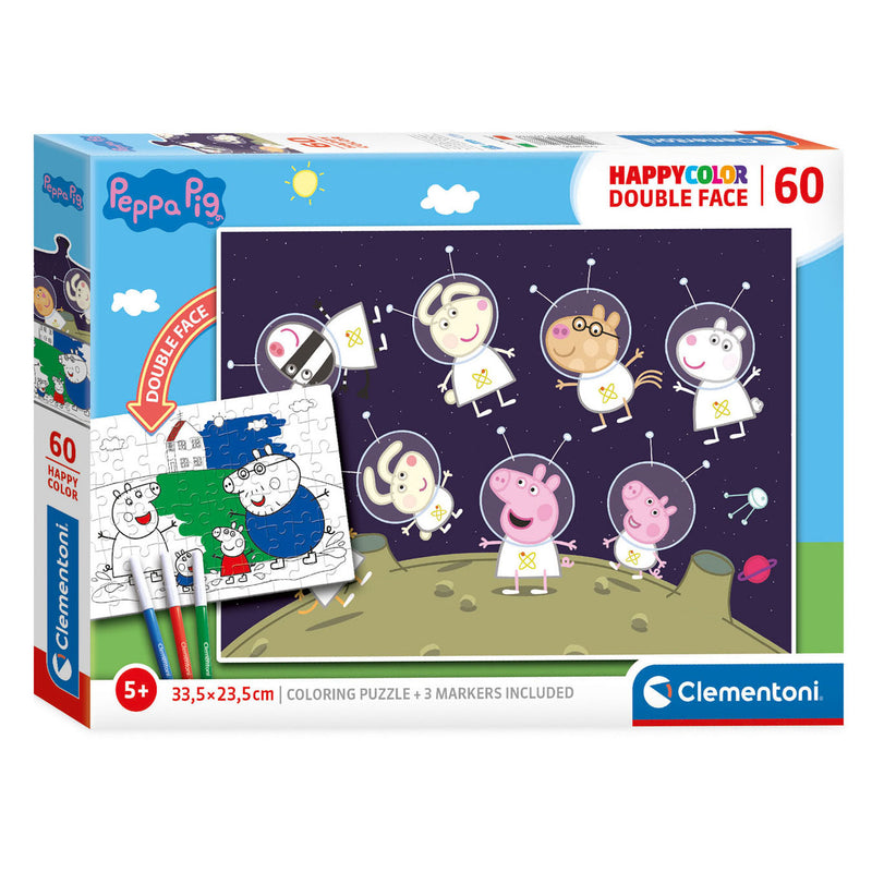 Afbeelding laden in galerijviewer, Clementoni Puzzel Kleur Peppa Pig, 60st.
