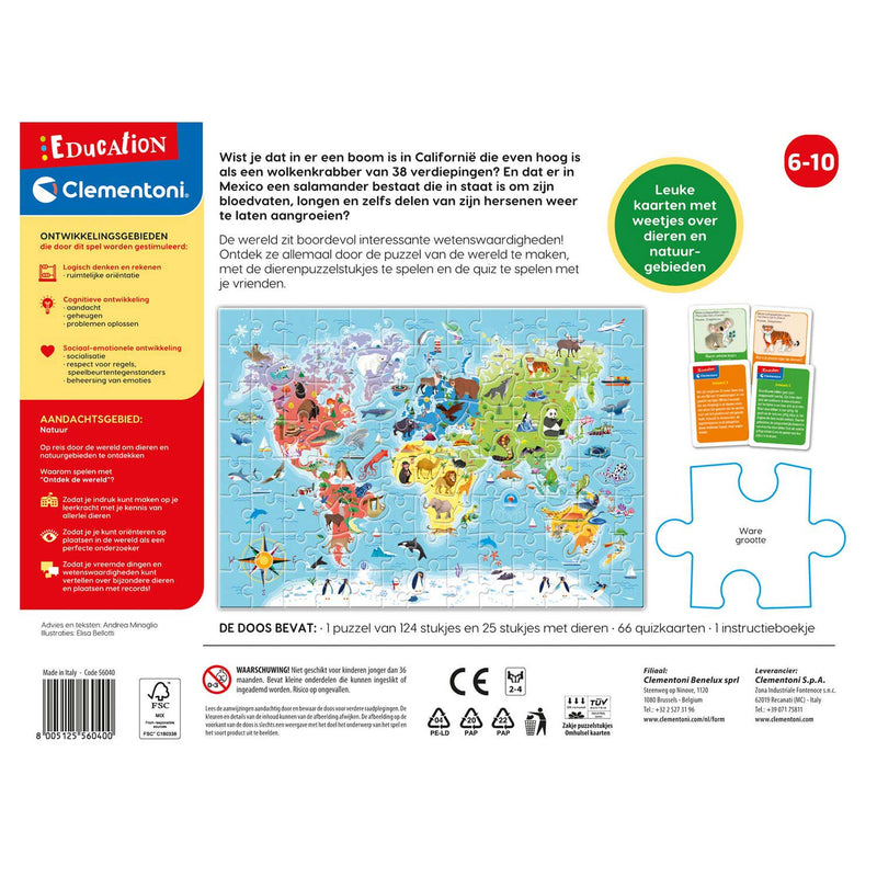 Afbeelding laden in galerijviewer, Clementoni education - ontdek de wereld puzzel
