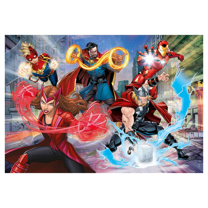 Afbeelding laden in galerijviewer, Clementoni glitter puzzel the avengers, 104st.

