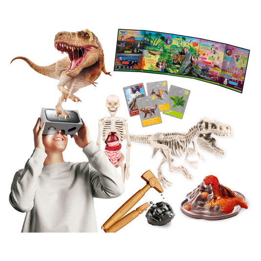 Clementoni wetenschap spel - geschiedenis van het leven op aarde - met t-rex skelet en vr bril - vanaf 7 jaar