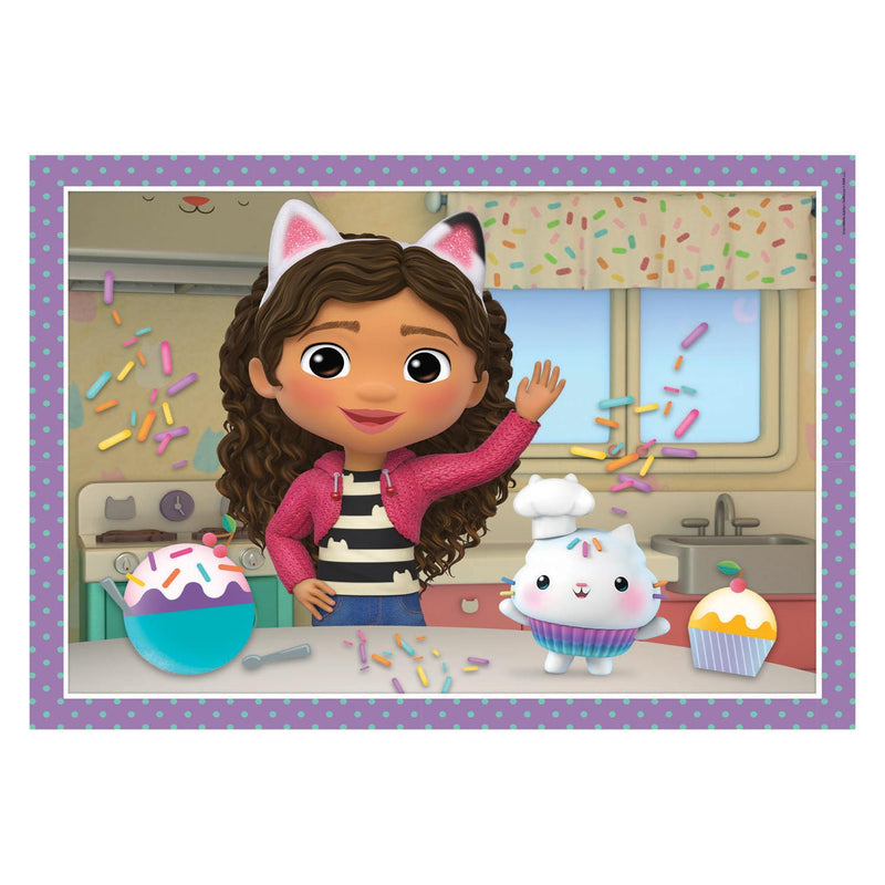 Afbeelding laden in galerijviewer, Clementoni supercolor 4in1 puzzel gabbys dollhouse 12-24 stukjes
