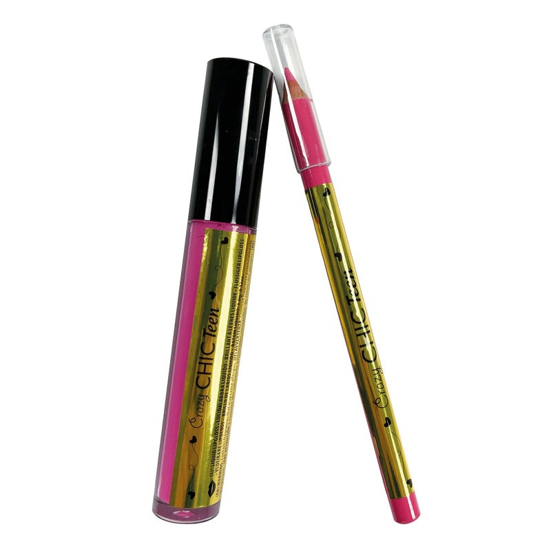 Afbeelding laden in galerijviewer, Clementoni crazy chic teen lipgloss en potlood - pink
