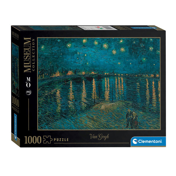 Afbeelding laden in galerijviewer, Clementoni Legpuzzel Van Gogh Night Over The Rhone, 1000st.
