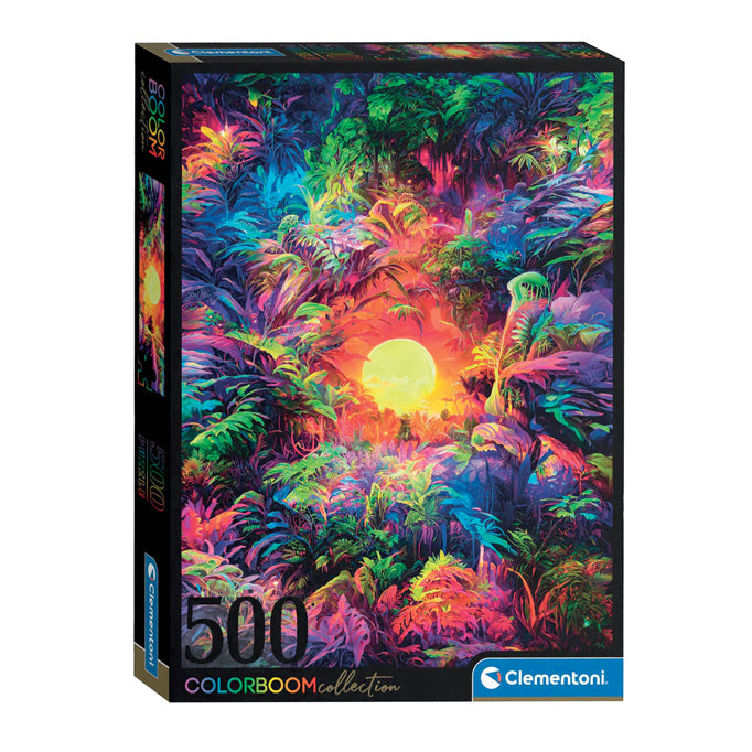 Afbeelding laden in galerijviewer, Clementoni legpuzzel psyschedelic jungle sunrise colorboom, 500st.
