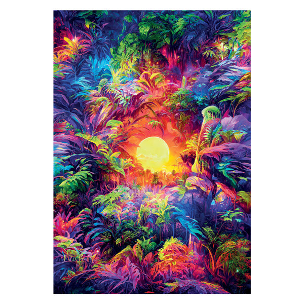 Afbeelding laden in galerijviewer, Clementoni legpuzzel psyschedelic jungle sunrise colorboom, 500st.
