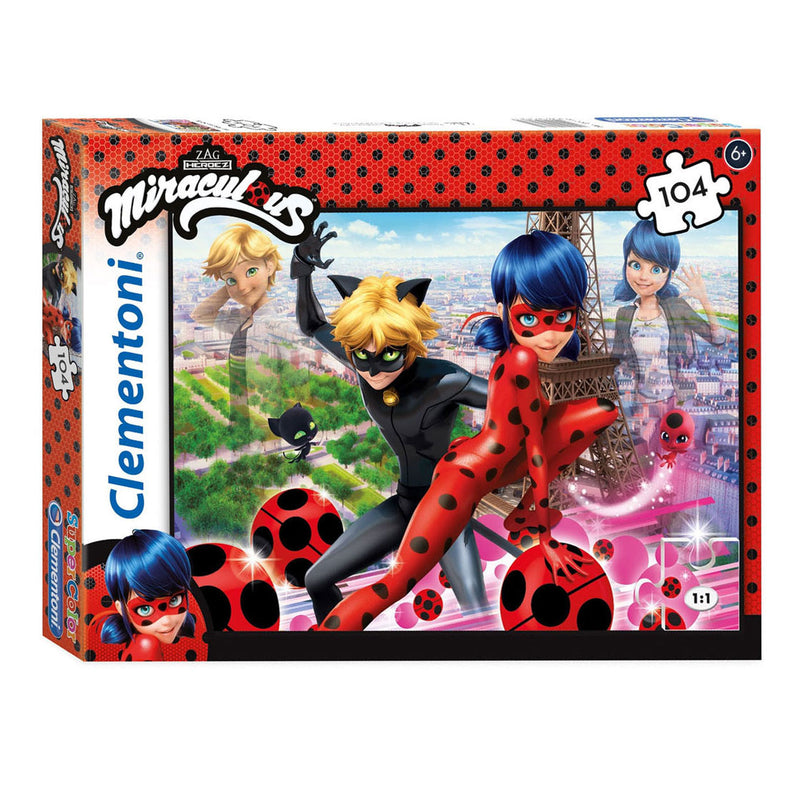 Afbeelding laden in galerijviewer, Clementoni legpuzzel super color miraculous ladybug, 104st.
