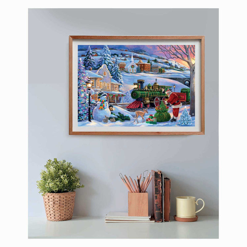 Afbeelding laden in galerijviewer, Clementoni – puzzel – 500 stukjes – kersttrein - kersttafereel – puzzel voor volwassenen
