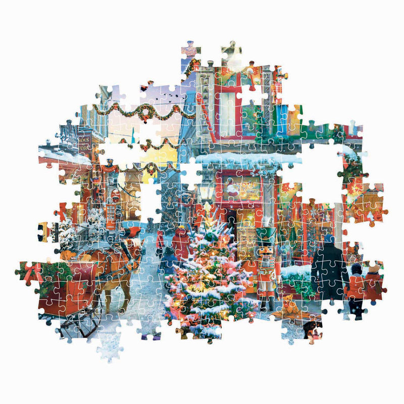 Afbeelding laden in galerijviewer, Clementoni legpuzzel kerst puzzel 500 stukjes besneeuwd dorp poster.
