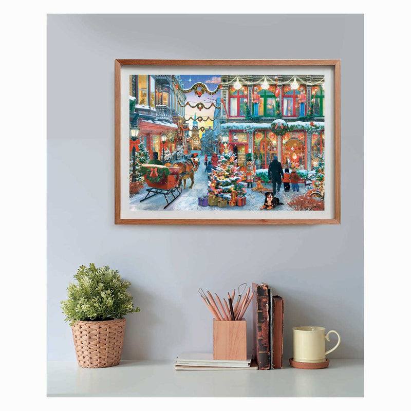 Afbeelding laden in galerijviewer, Clementoni legpuzzel kerst puzzel 500 stukjes besneeuwd dorp poster.
