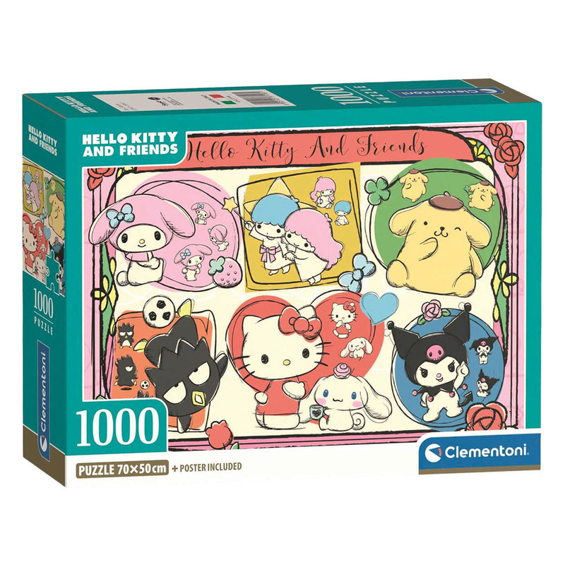 Afbeelding laden in galerijviewer, Clementoni legpuzzel hello kitty and friends - 1000st.
