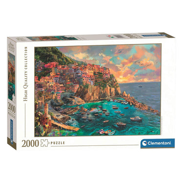 Clementoni legpuzzel painted manarola - puzzel 2000 stukjes italië - high quality collection - puzzels en legpuzzels voor volwassenen