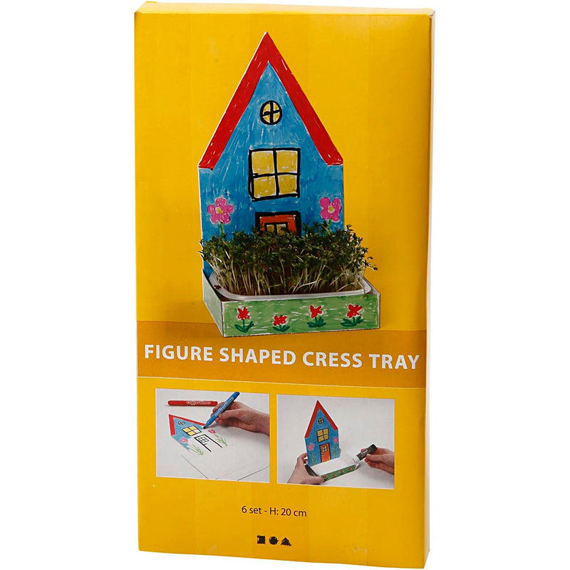 Afbeelding laden in galerijviewer, Https: www.cchobby.nl waterkersbakje-met-figuur-huis-h-20-cm-wit-6-set-1-doos
