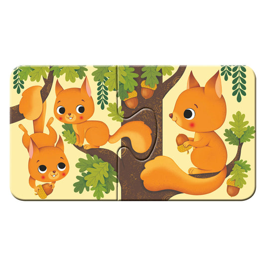 Ravensburger dieren en hun kleintjes - my first puzzles - 9x2 stukjes - kinderpuzzel