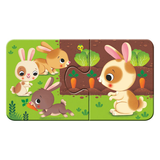 Ravensburger dieren en hun kleintjes - my first puzzles - 9x2 stukjes - kinderpuzzel