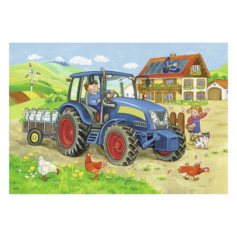 Afbeelding laden in galerijviewer, Ravensburger puzzel op de bouwplaats en boerderij - 2x12 stukjes - kinderpuzzel
