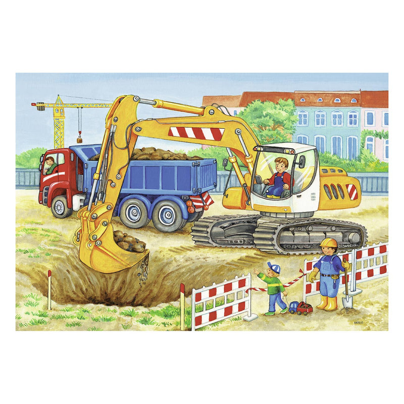 Afbeelding laden in galerijviewer, Ravensburger puzzel op de bouwplaats en boerderij - 2x12 stukjes - kinderpuzzel
