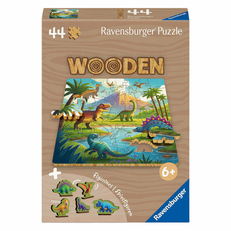 Afbeelding laden in galerijviewer, Ravensburger houten legpuzzel dinosaurus - 44st.
