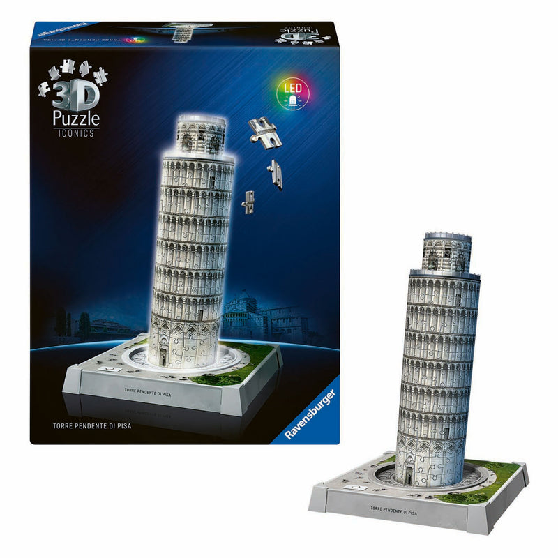 Afbeelding laden in galerijviewer, Ravensburger 3d puzzel iconics toren van pisa - met licht - 231st.

