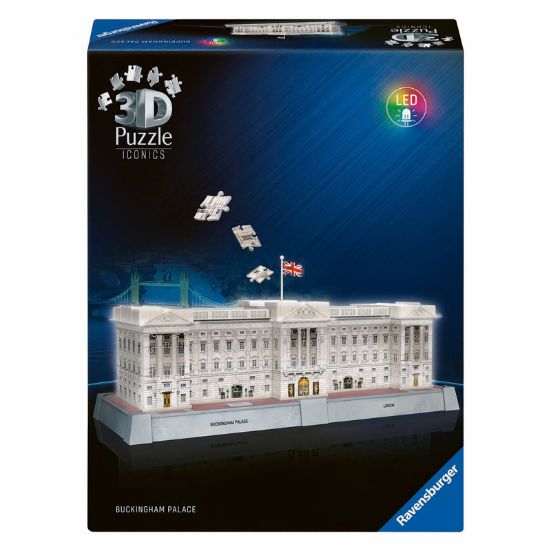 Afbeelding laden in galerijviewer, Ravensburger 3d puzzel iconics buckingham palace - met licht - 260st.
