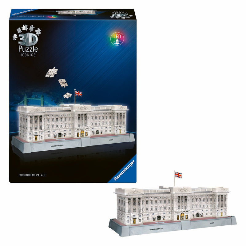 Afbeelding laden in galerijviewer, Ravensburger 3d puzzel iconics buckingham palace - met licht - 260st.
