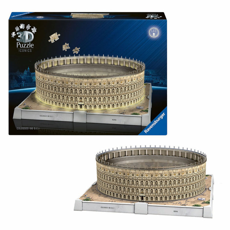 Afbeelding laden in galerijviewer, Ravensburger 3d puzzel iconics colosseum rome - met licht - 291st.
