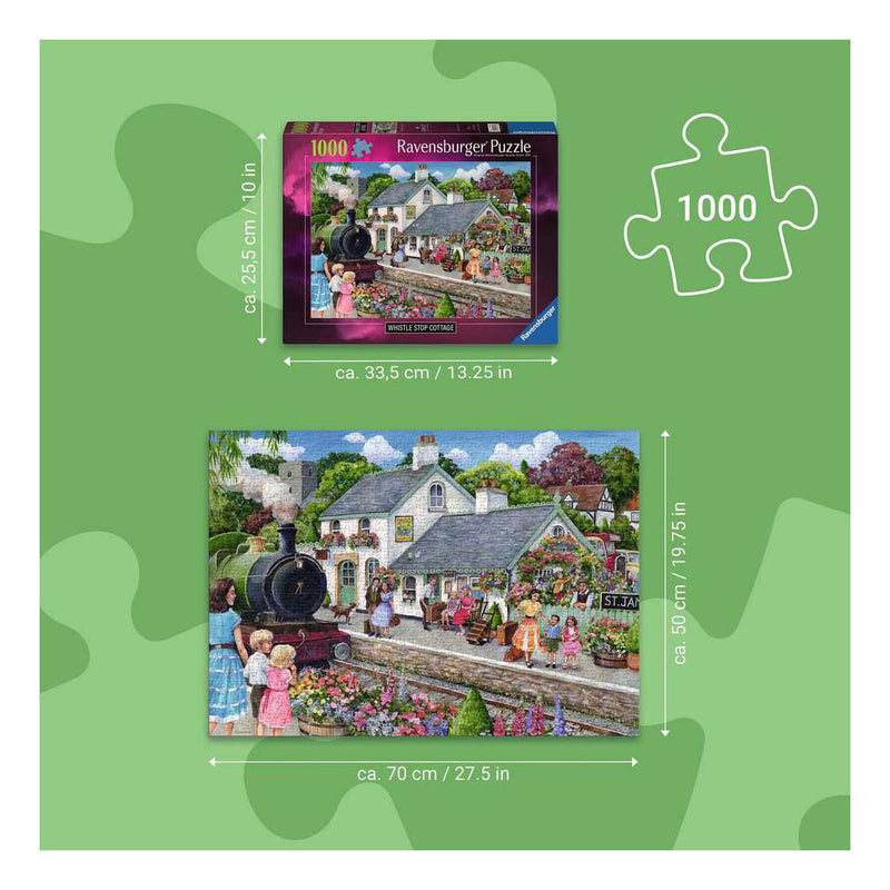 Afbeelding laden in galerijviewer, Ravensburger â€“ whistle stop cottage â€“ legpuzzel â€“ 1000 stukjes
