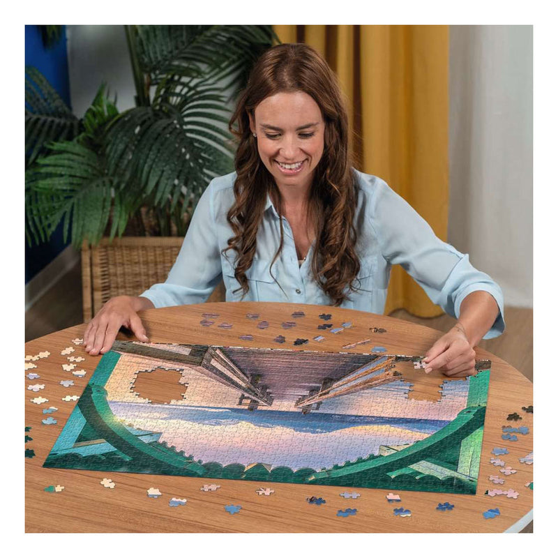 Afbeelding laden in galerijviewer, Ravensburger – legpuzzel – footbridge at lac d'annecy - 1000 stukjes – 70 x 50 cm
