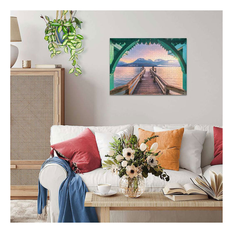 Afbeelding laden in galerijviewer, Ravensburger – legpuzzel – footbridge at lac d'annecy - 1000 stukjes – 70 x 50 cm
