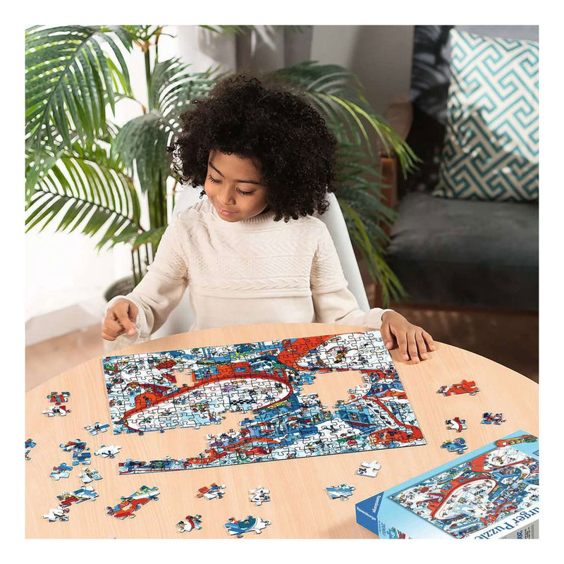 Afbeelding laden in galerijviewer, Ravensburger – drukte in het winterdorp – kinderpuzzel – 200 xxl stukjes
