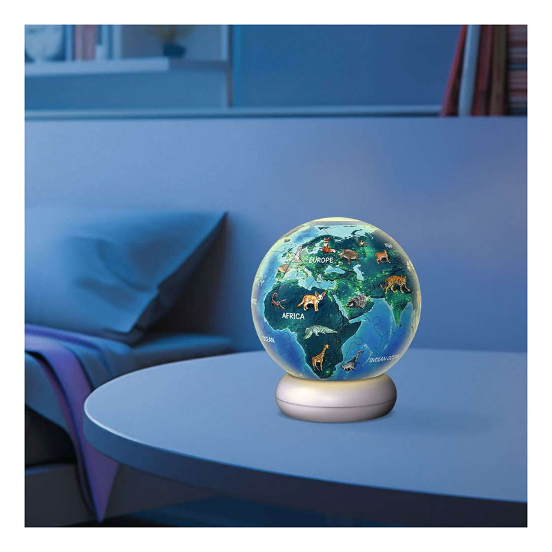 Afbeelding laden in galerijviewer, Ravensburger – aarde met diermotieven – 3d puzzle-ball nachtlicht – 73 stukjes
