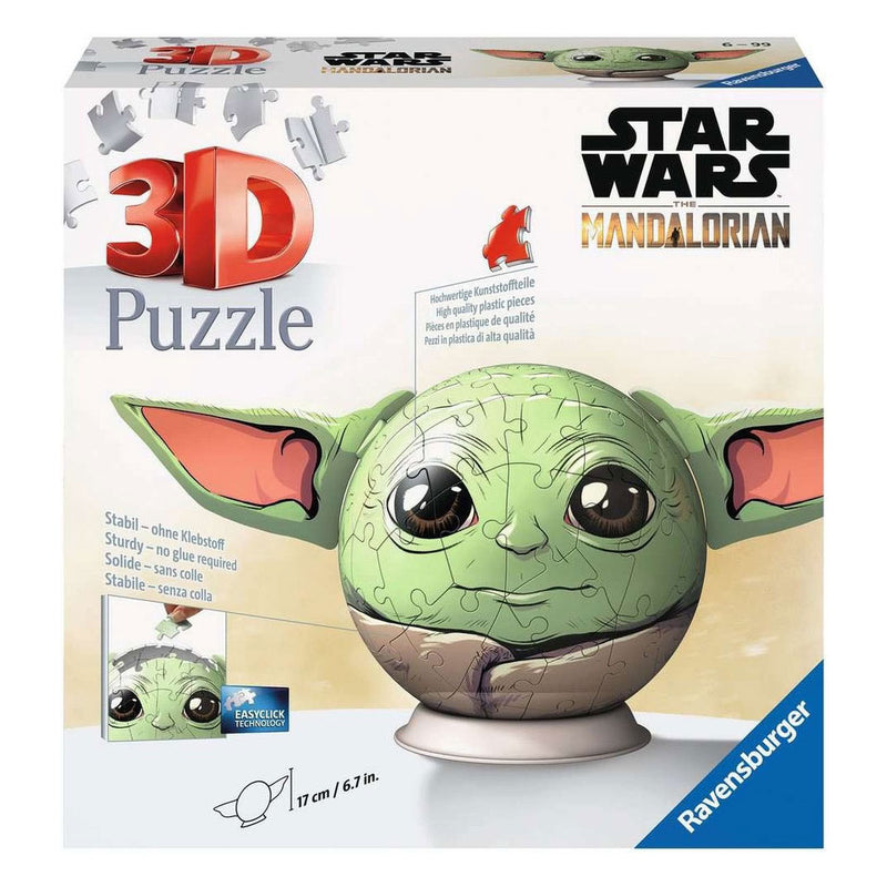 Afbeelding laden in galerijviewer, Ravensburger 3d puzzel strar wars grogu met oren - 77st.
