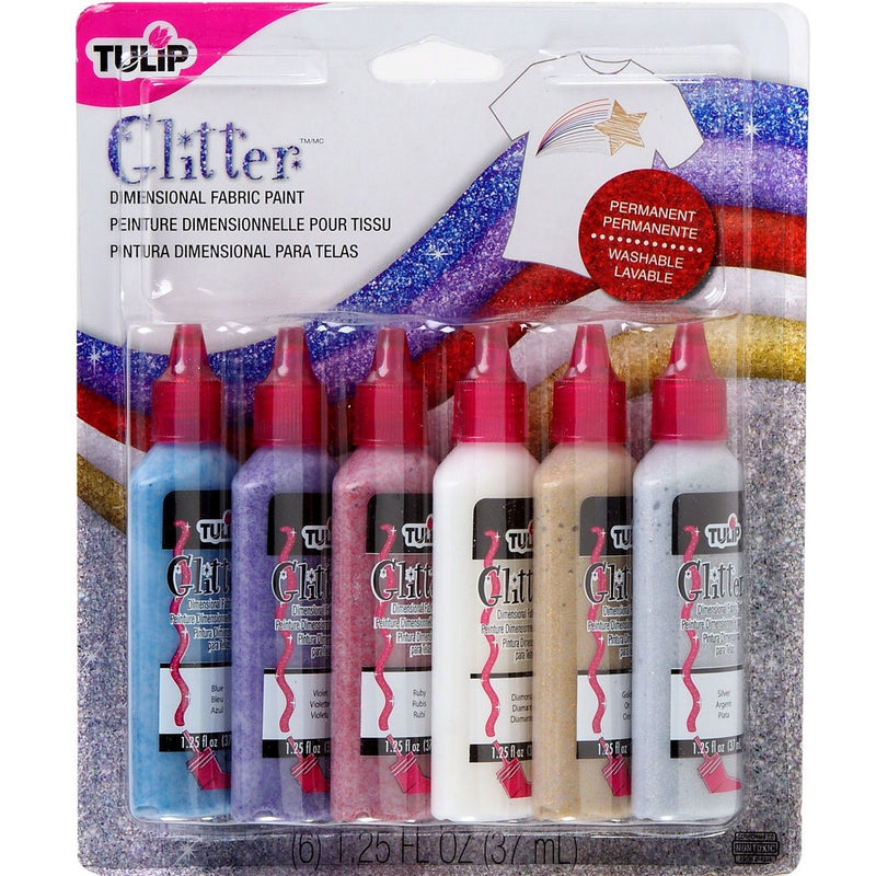 Afbeelding laden in galerijviewer, Tulip • 3d textielverf 37ml glitter 6st.
