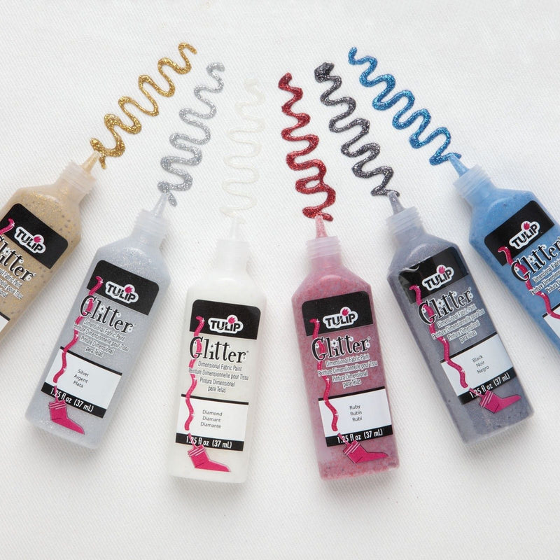Afbeelding laden in galerijviewer, Tulip • 3d textielverf 37ml glitter 6st.
