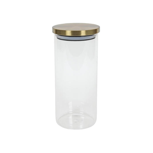 Voorraadpot glas met gouden deksel ã¸9,5x22cm 1200ml