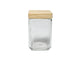 Kitchen tools voorraadpot glas met houten deksel 11x11xh18,5cm 1,7l