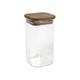 Voorraadpot glas met acacia deksel 6,2x6,2x11cm