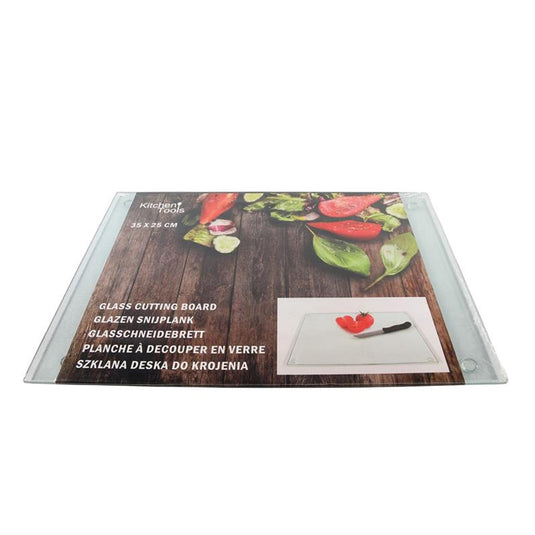 Kitchen tools snijplank glas 25x35cm snijplank glas 25x35cm