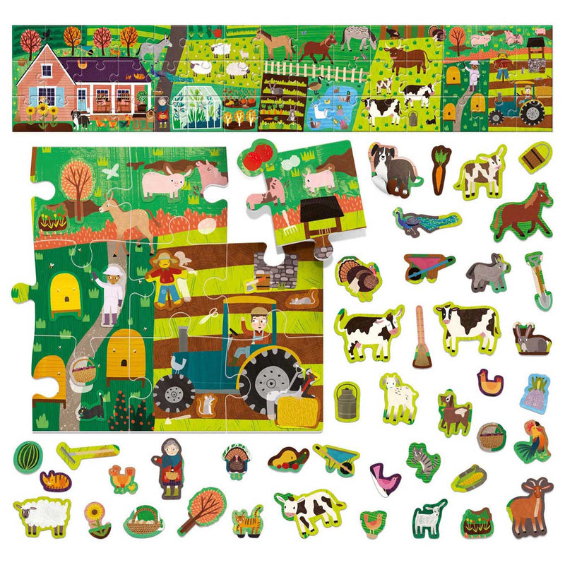 Afbeelding laden in galerijviewer, Headu Legpuzzel Boerderij met Herbruikbare Stickers
