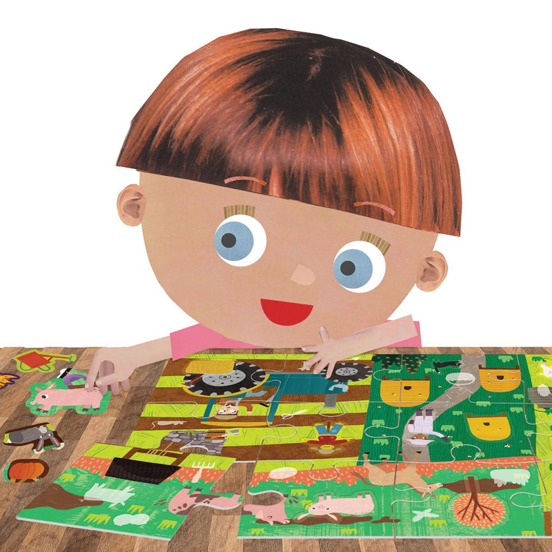 Afbeelding laden in galerijviewer, Headu Legpuzzel Boerderij met Herbruikbare Stickers
