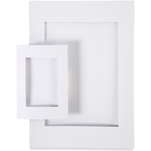 Creotime passepartout lijsten, afm a4+a6, uitsnede: 6,5x12,5+16x21 cm, 2x60 stuks, wit